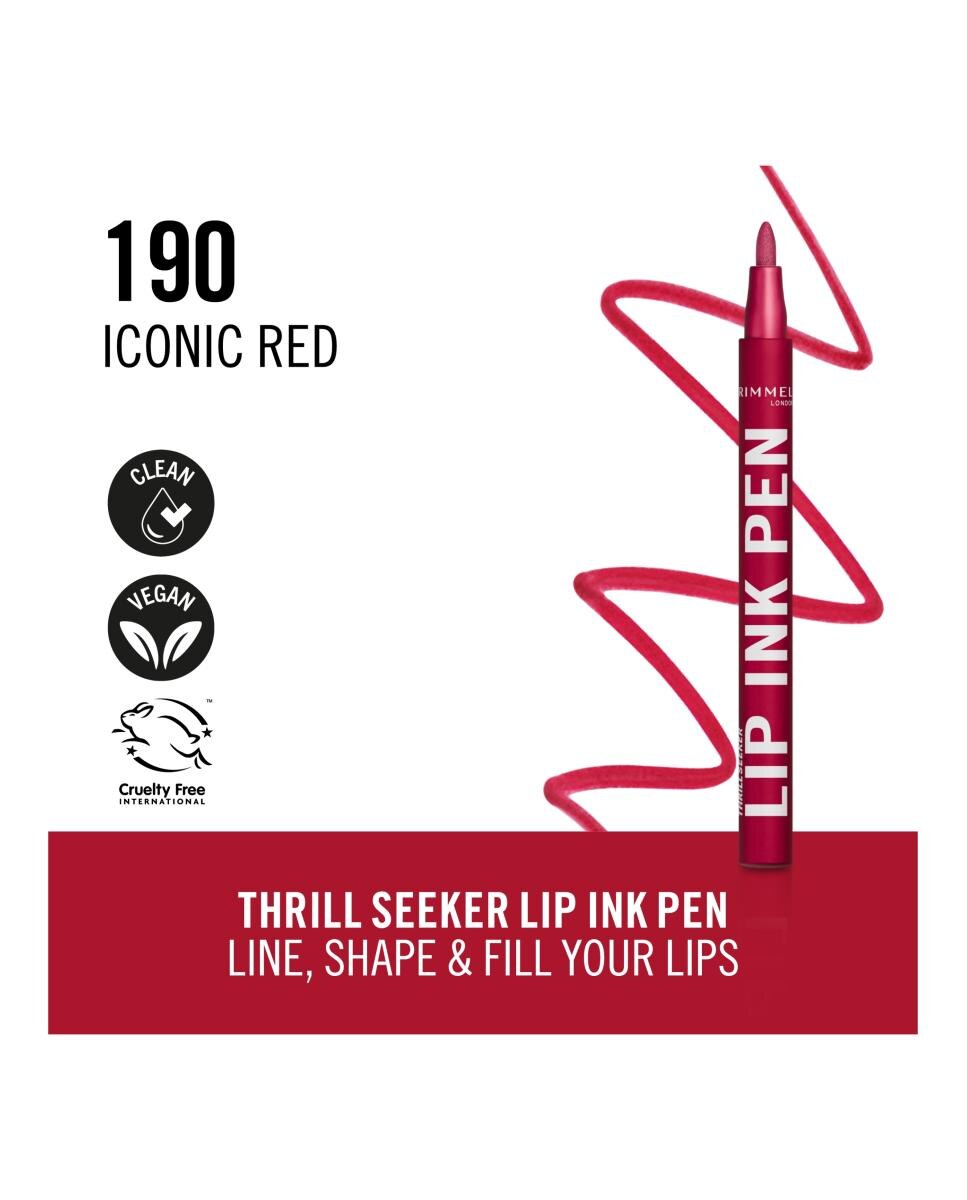 Barra De Labios Lip Ink 1,7 Ml Rimmel London - 190 ICONIC RED 190 ICONIC RED-4