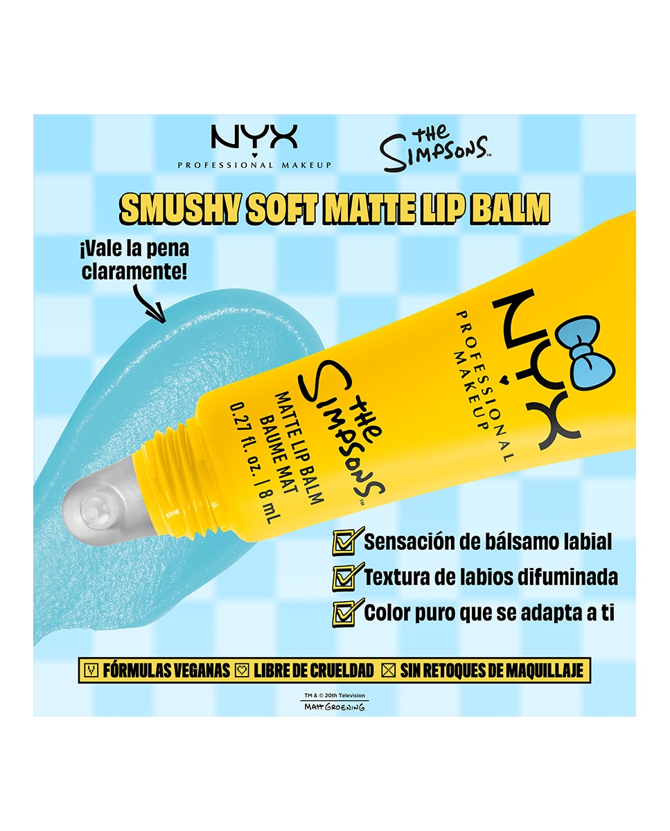 Bálsamo Labial Simpson Smushy Bálsamo Labial Peekaboo Blue NYX Professional Makeup - Peekaboo Blue Peekaboo Blue-7