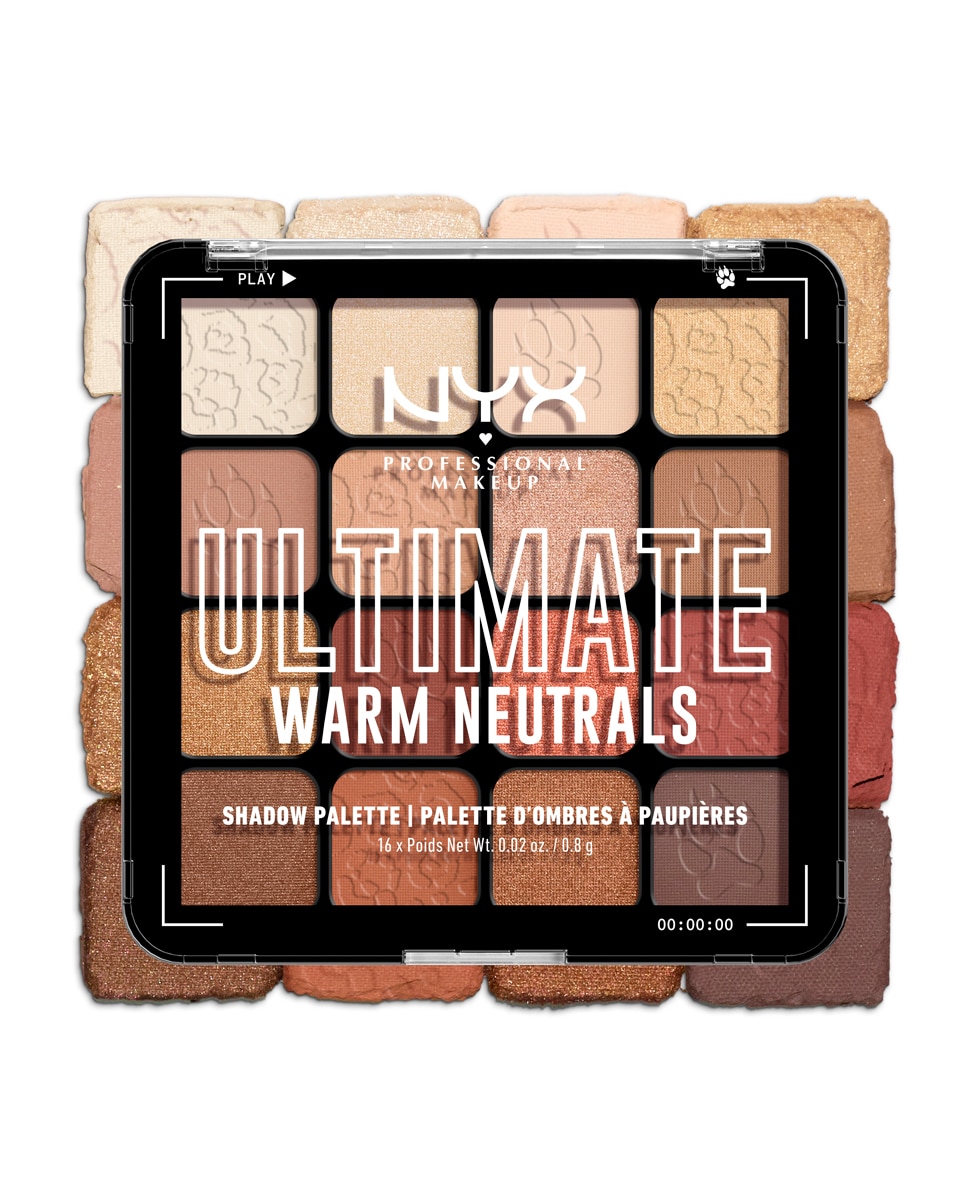 Paleta de Sombras Ultimate Shadow Palette Warm Neutrals NYX Professional Makeup Nude