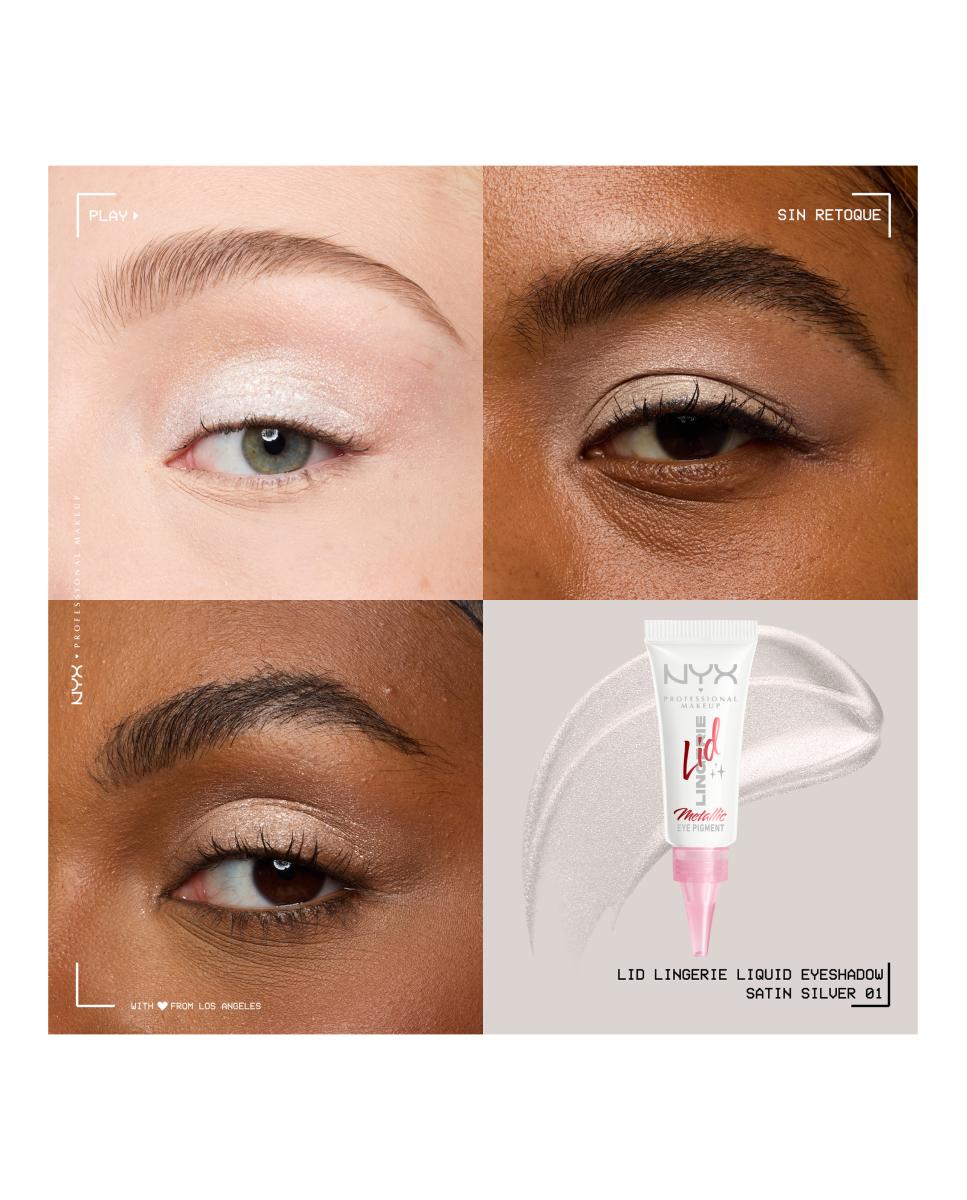 Sombra de ojos Lid Lingerie NYX Professional Makeup - Satin Silver 01 Satin Silver 01-9