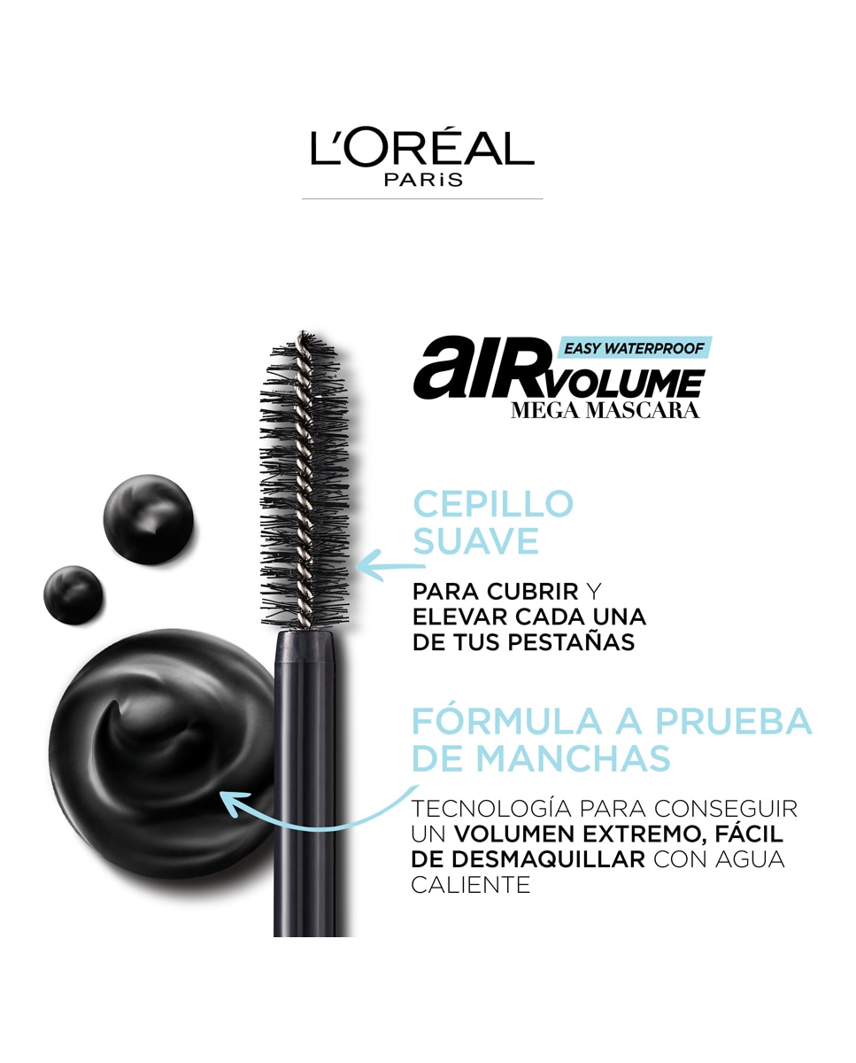 Máscara de pestañas Air Volume Mega Mascara Waterproof L'Oréal Paris 3