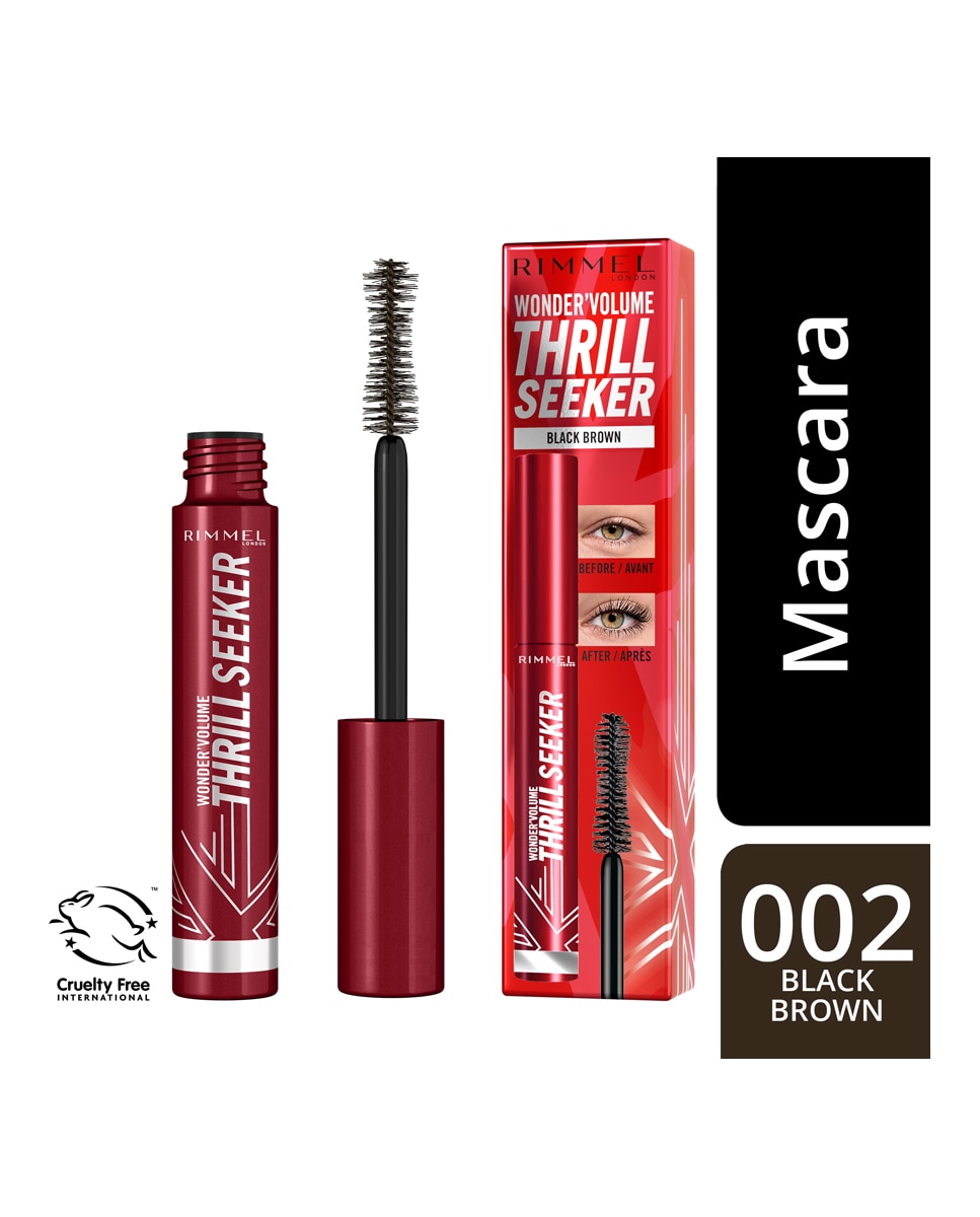 Máscara de pestañas Wonder'Volume Thrill Seeker Rimmel - Marrón Marrón-4