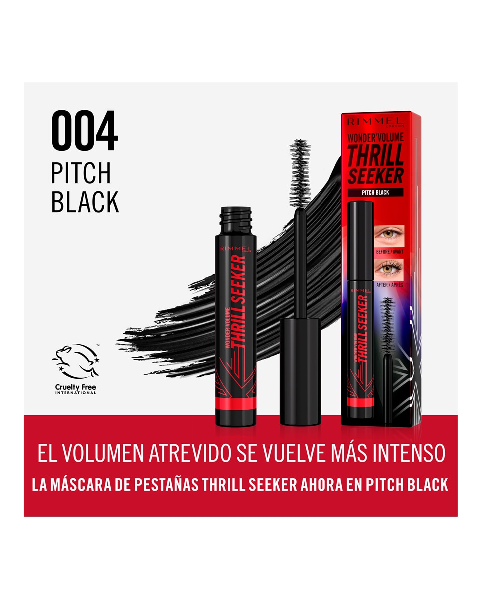 Máscara Wonder'Volume Thrill Seeker Rimmel - PITCH BLACK PITCH BLACK-4