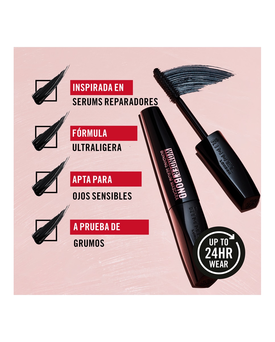 Máscara De Pestañas Wonder Bond Bond Rimmel London - 001 Black 11 g 001 Black-7