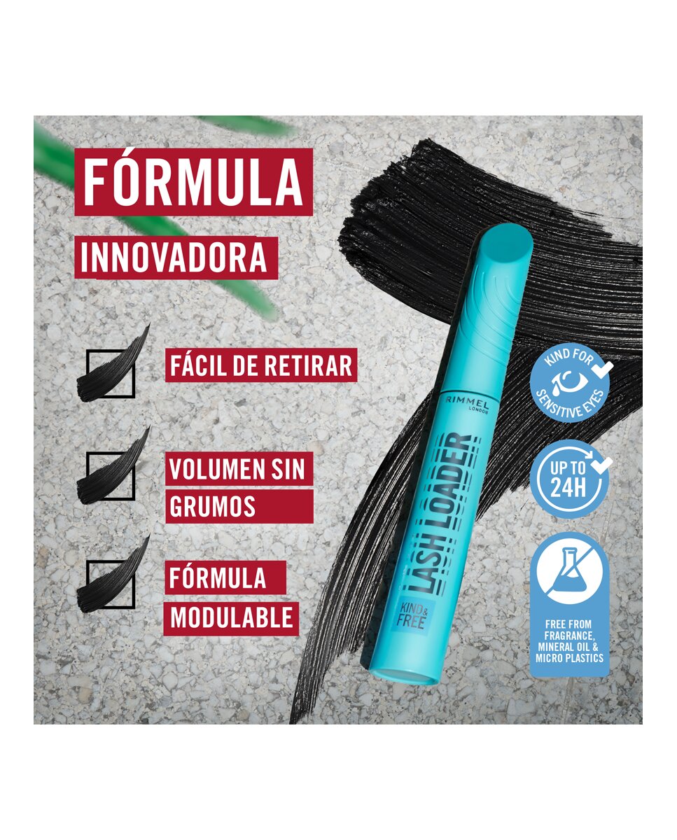Máscara De Pestñas Kind & Free Lash Loader 9.5 ml Rimmel London - 001 Black 9,5 ml 001 Black-5