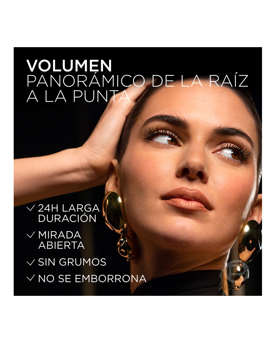 Máscara de pestañas Panorama All Night Black L'Oreal Paris - Negro Negro-4