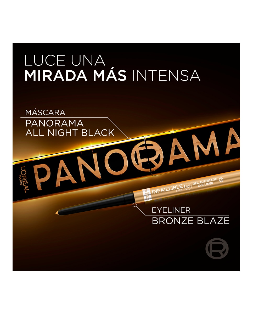 Máscara de pestañas Panorama All Night Black L'Oreal Paris - Negro Negro-8