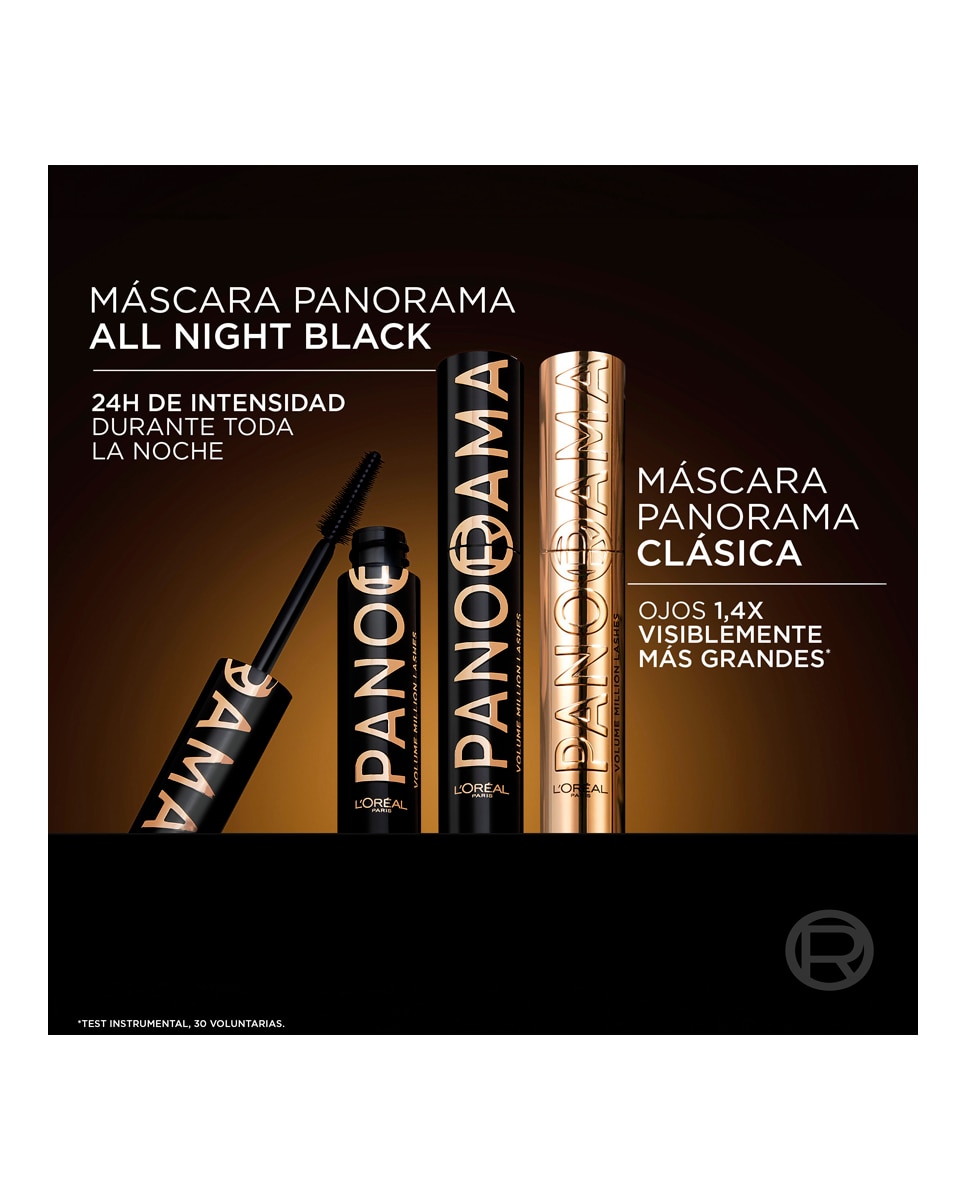 Máscara de pestañas Panorama All Night Black L'Oreal Paris - Negro Negro-9
