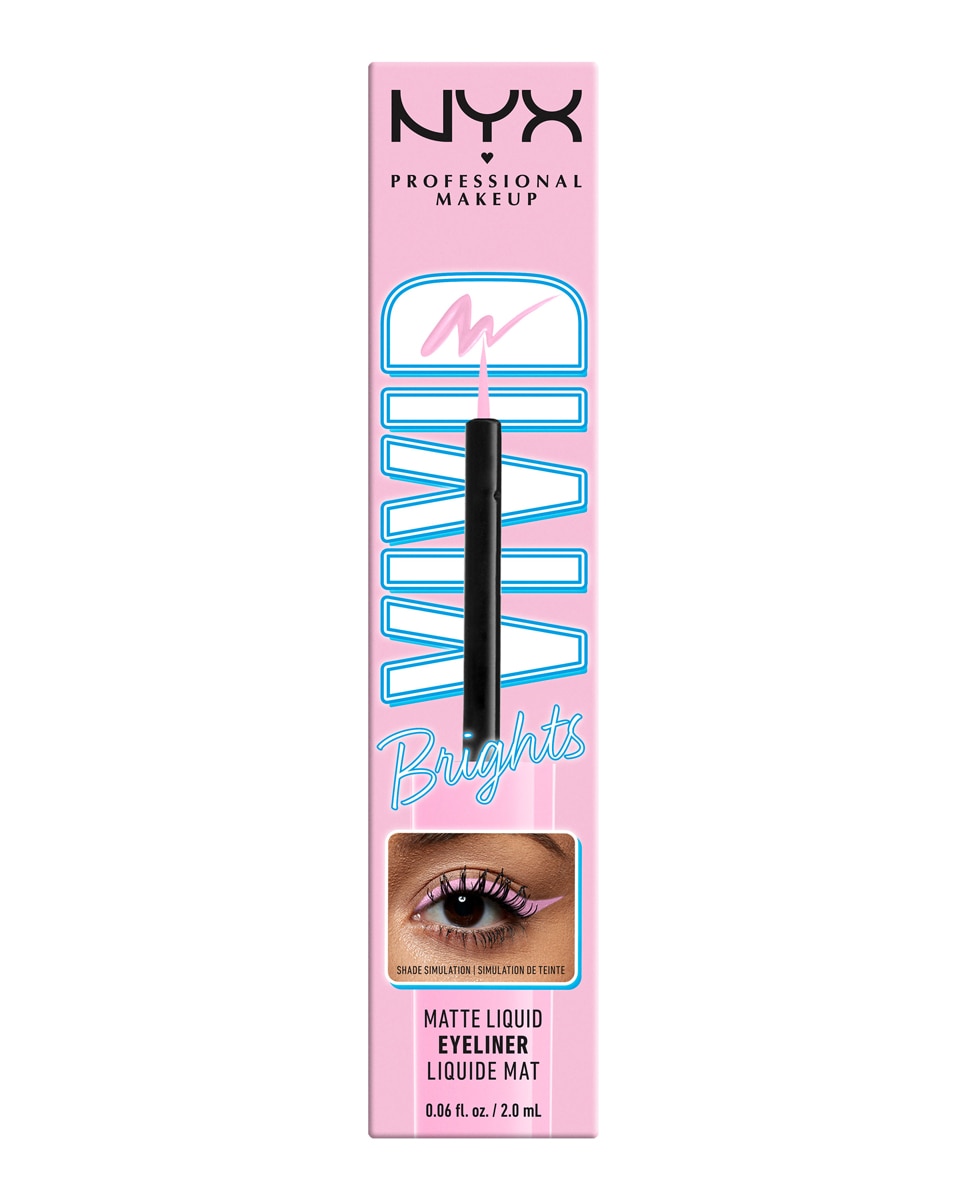 Imagen 2 de Eyeliner Vivid Brights NYX Professional Makeup - Sneaky Pink 2 ml Sneaky Pink