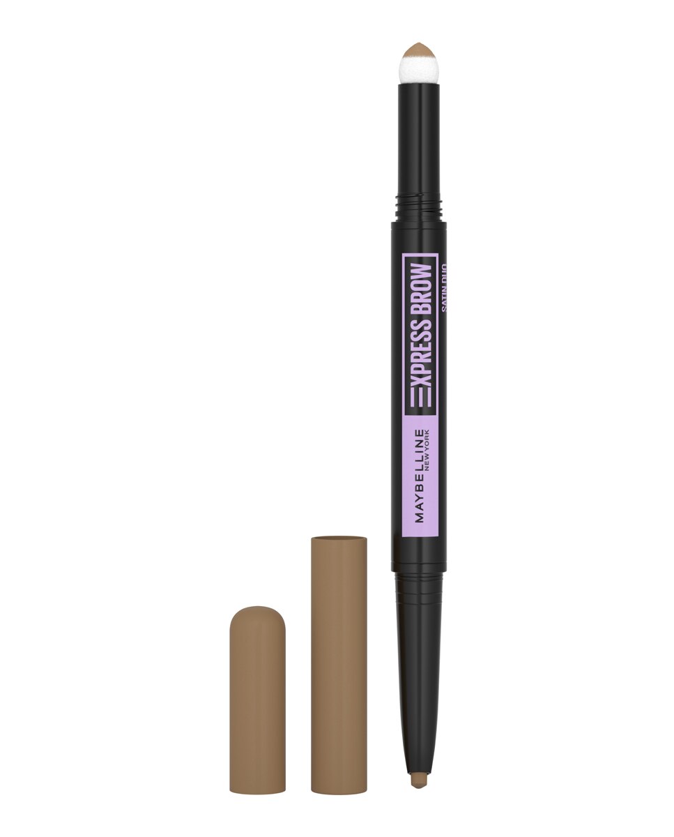 Lápiz de cejas automático Express Brow Satin Duo Maybelline - 02 Med Brown 01 Dark Blonde-2