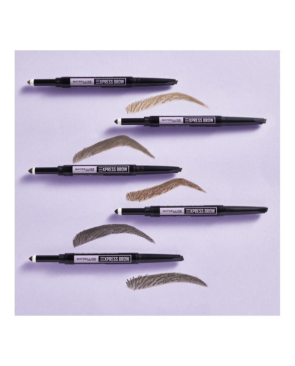 Lápiz de cejas automático Express Brow Satin Duo Maybelline - 02 Med Brown 01 Dark Blonde-5
