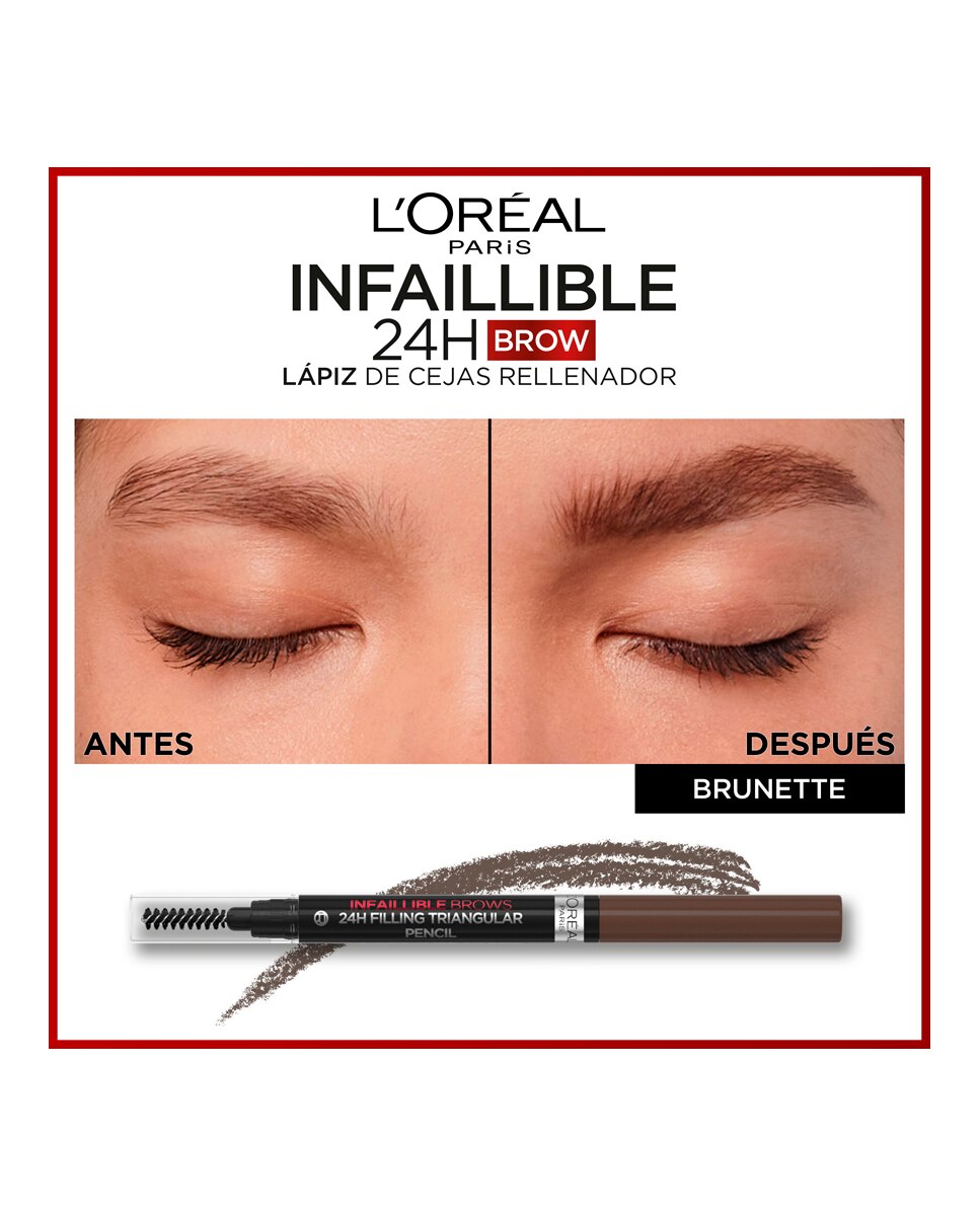 Lápiz de cejas Infaillible Brows 24H L'Oréal Paris - 3.0 Brunette 3.0 Brunette-6