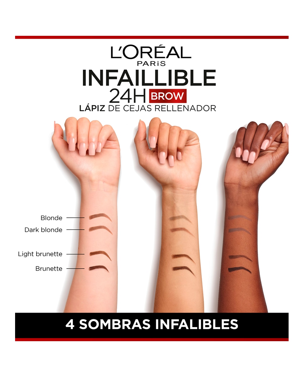 Lápiz de cejas Infaillible Brows 24H L'Oréal Paris - 6.0 Dark Blonde 6.0 Dark Blonde-3