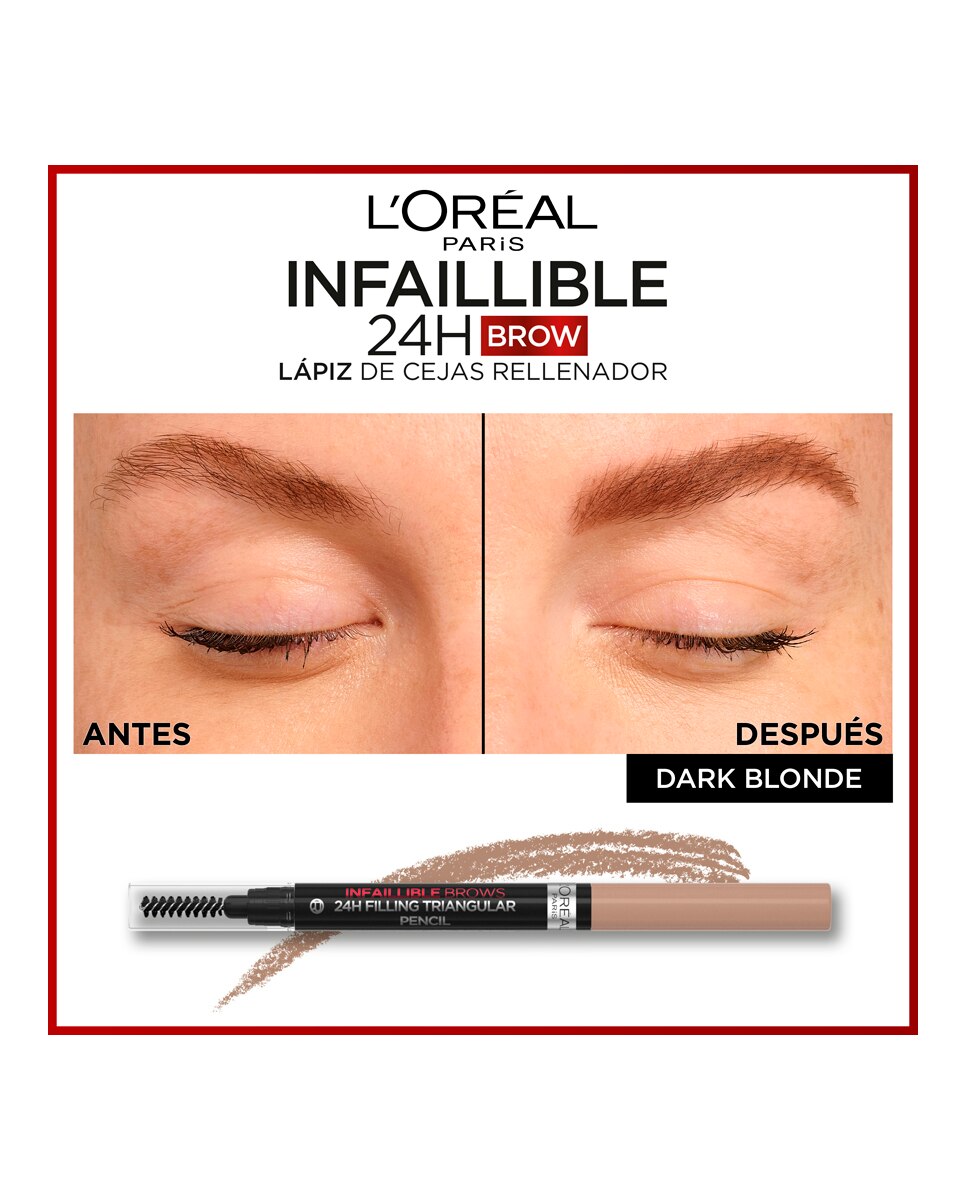 Lápiz de cejas Infaillible Brows 24H L'Oréal Paris - 6.0 Dark Blonde 6.0 Dark Blonde-6