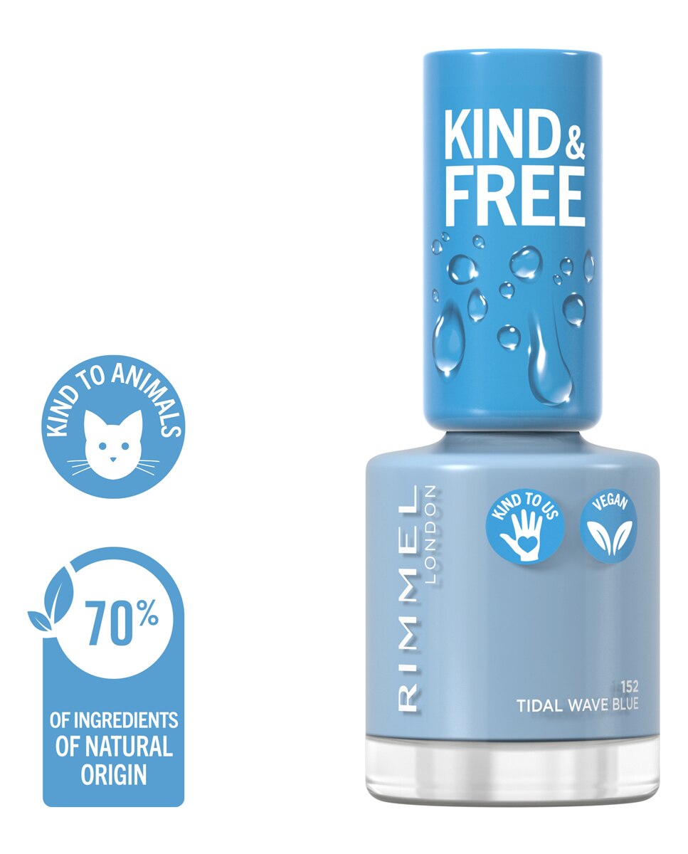 Laca de uñas Kind & Free Rimmel - 152 Tidal Wave Blue 152 Tidal Wave Blue-3