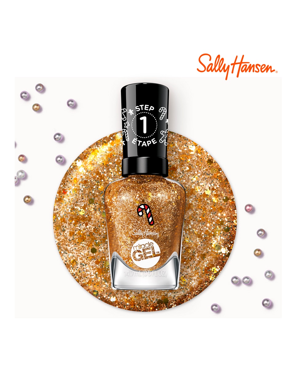 Esmalte de Uñas Miracle gel Colleción Galletas de Jengibre Sally Hansen - 914 - Less Bitter, More Glitter 914 - Less Bitter, More Glitter-5