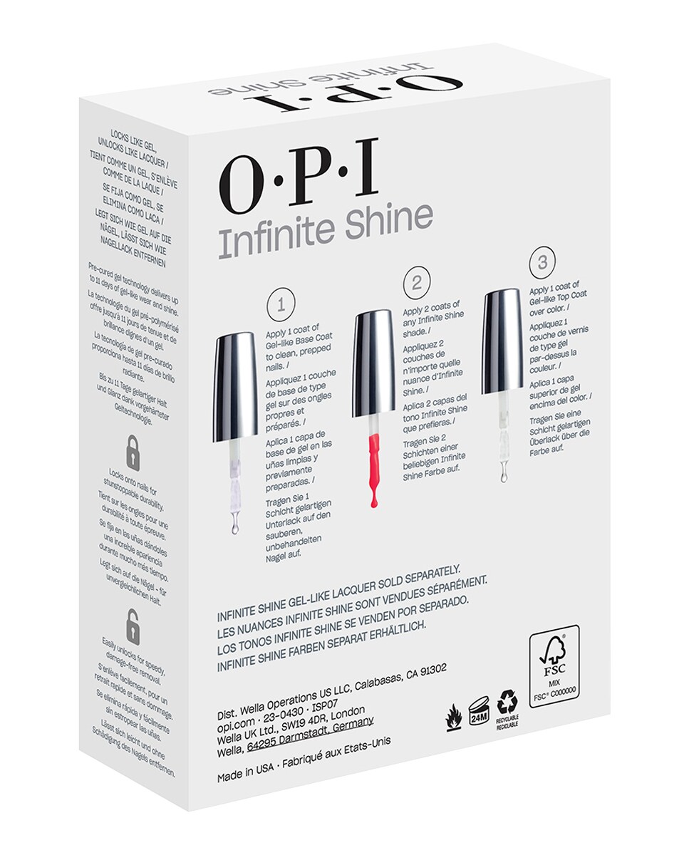 Pack Duo Esmalte de uñas de larga duración Infinite Shine Top Coat + Base Coat OPI 3