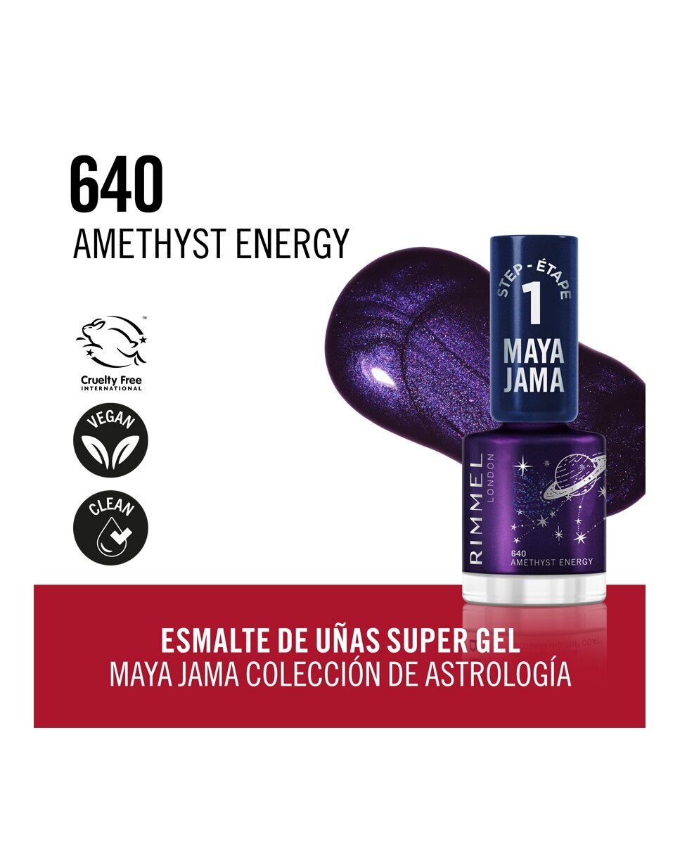 Esmalte de uñas Rim Maya Jama Nail Gel Rimmel London - 640 Amethyst Energy 12 ml 640 Amethyst Energy-4