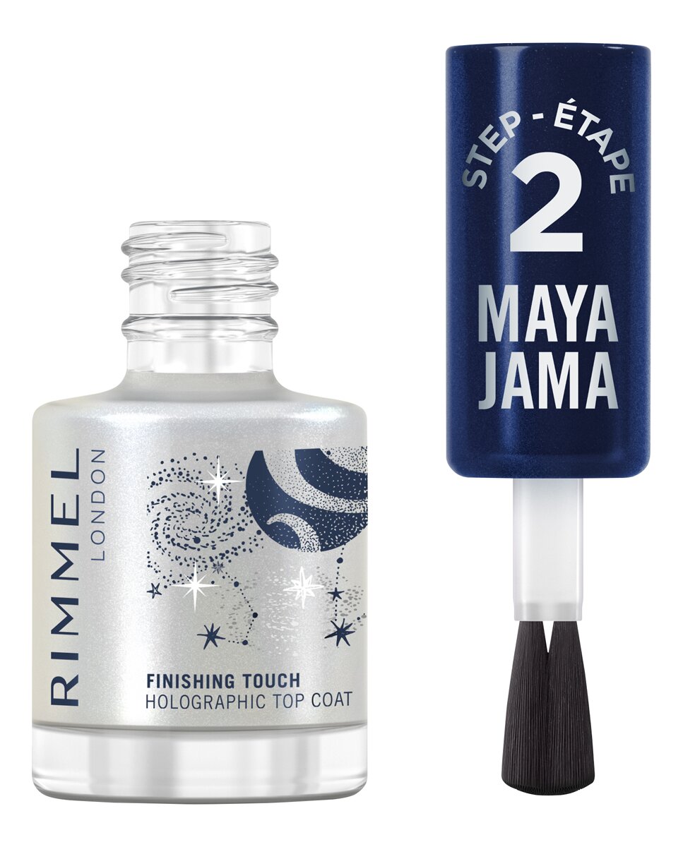 Super Gel Top Coat Rim Maya Jama Nail Top Coat Holographic Rimmel London - 425 Holographic 12 ml 425 Holographic-2