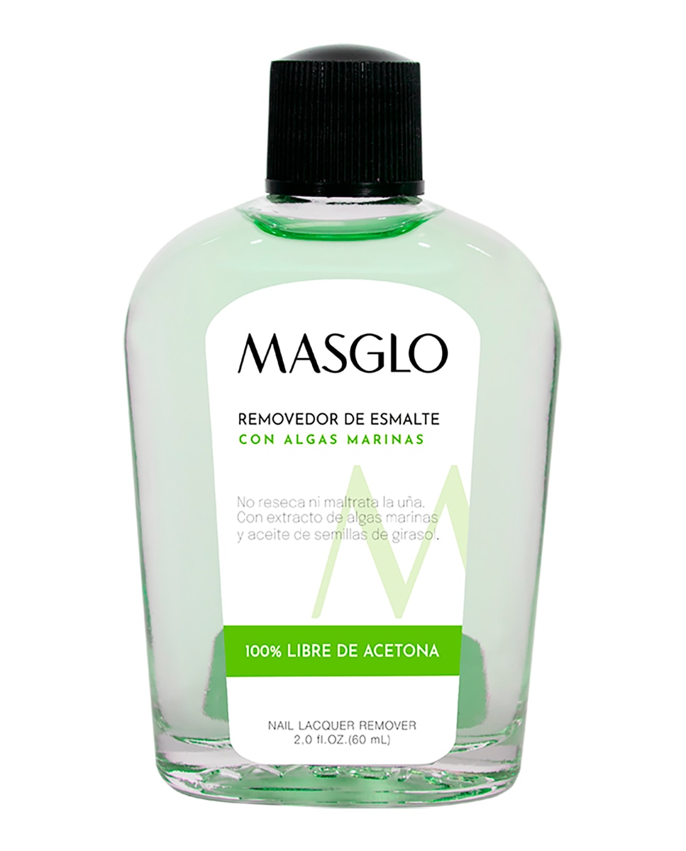 MASGLO - Removedor De Esmalte Tradicional Con Algas Marinas 60 ml Masglo.