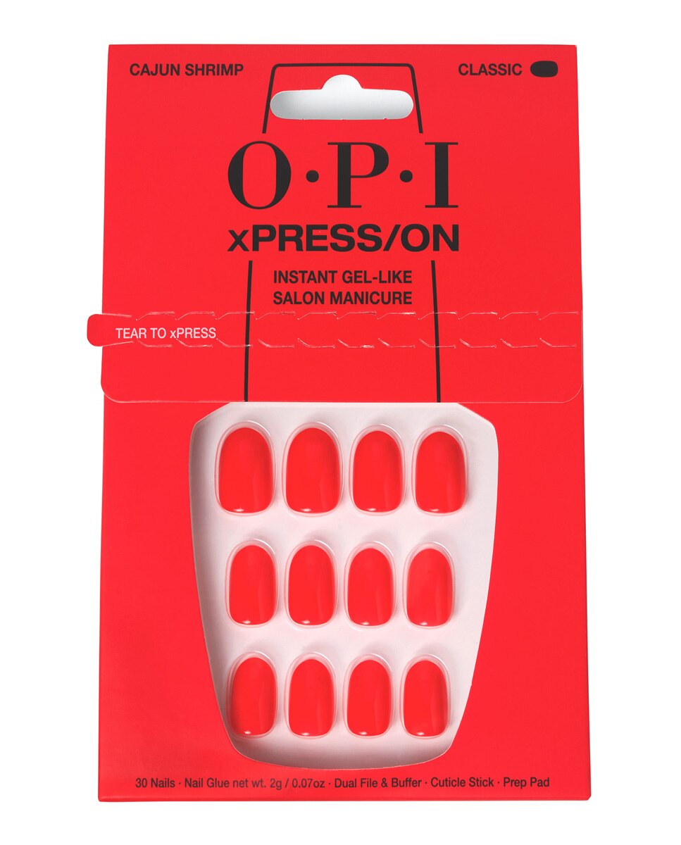 Uñas Artificiales xPRESS/ON esmalte de uñas OPI - Cajun Shrimp Cajun Shrimp-1
