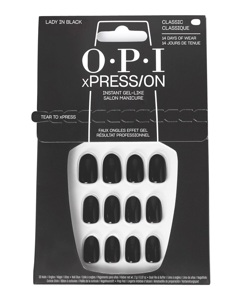 Uñas Artificiales xPRESS/ON esmalte de uñas OPI - Lady in Black Lady in Black-1