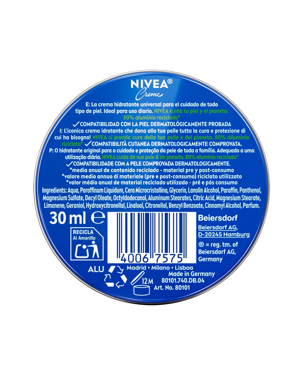 Crema Hidratante Multiuso Creme Mini Formato De Viaje Nivea - 30 ml 2
