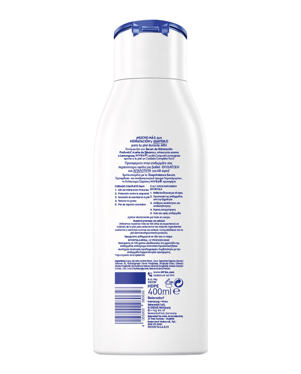 Loción Corporal Body Milk Lemongrass 400 ml Nivea - 400 ml 2