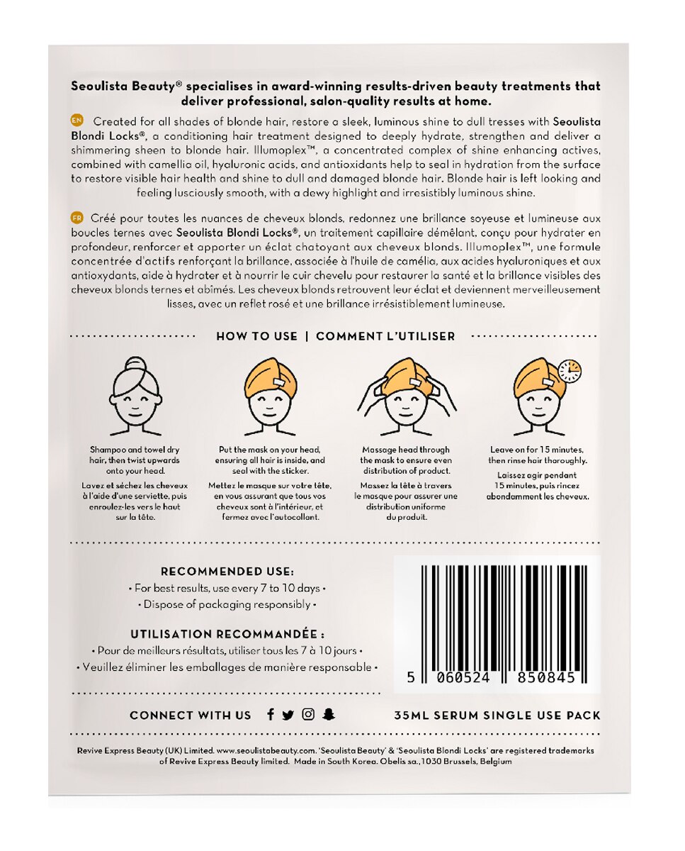 Mascarillas cabello Blondi Locks Hair Mask 35ml Seoulista Beauty - 35 ml 3