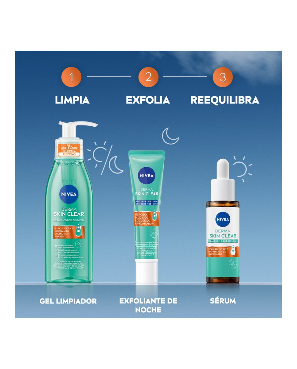 Exfoliante Peeling De Noche Derma Skin Clear Nivea - 40 ml 9