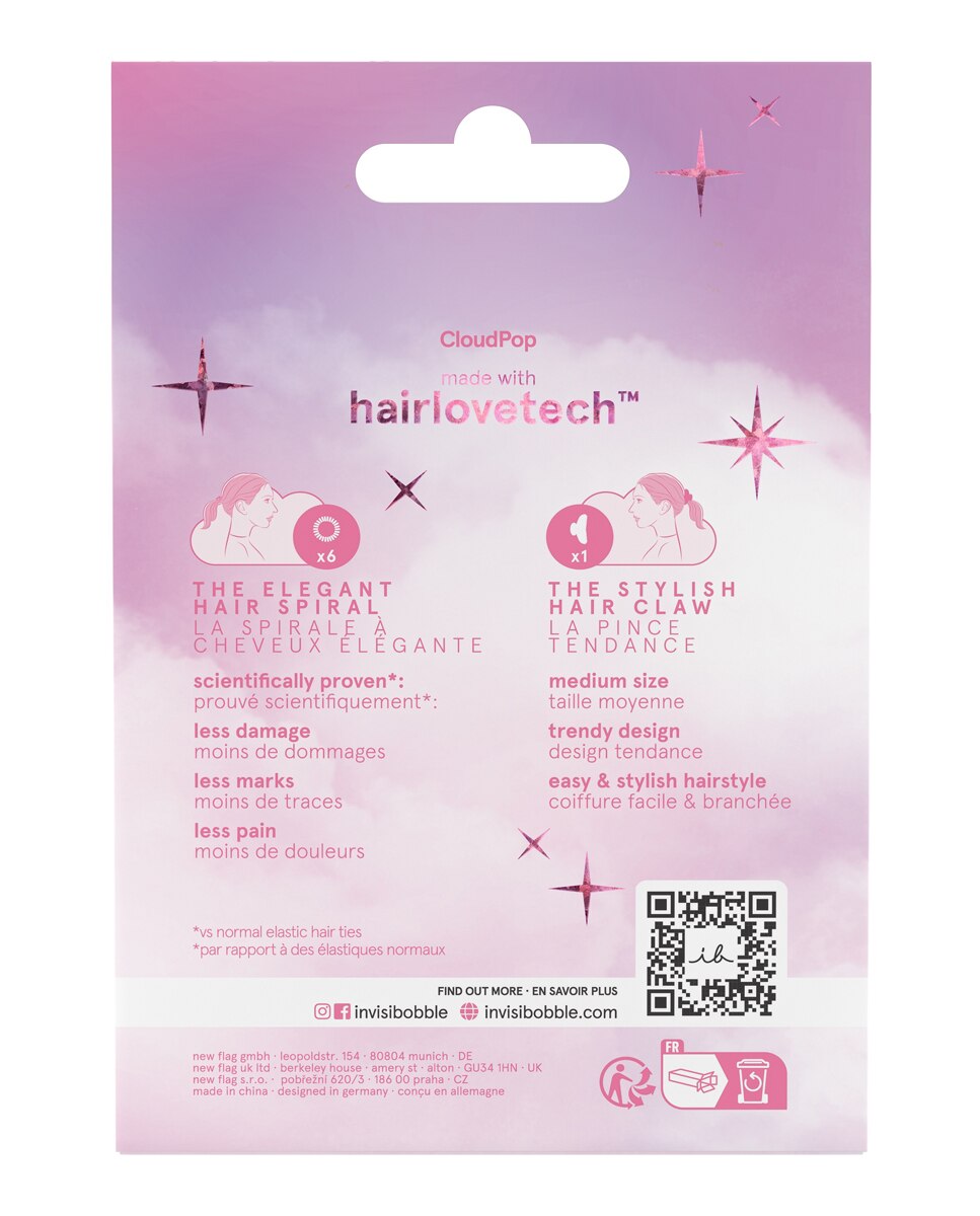 Set para el cabello CloudPop Invisibobble - Rosa / Blanco Rosa / Blanco-5