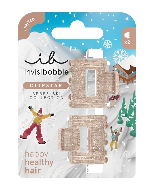 Imagen 0 de Set 2 pinzas CLIPSTAR S Apres Ski Shimmer Invisibobble