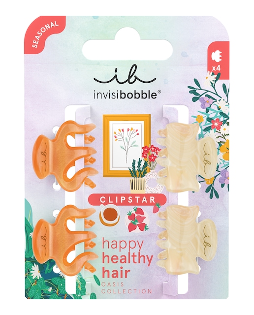 Imagen 0 de Pinza para el pelo Clipstar XS Oasis Petit Citrus 4 unidades Invisibobble