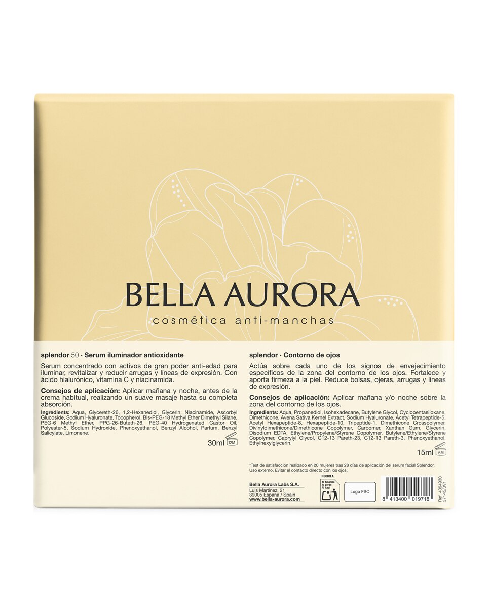 Pack Splendor Serum Iluminador Vit.C Bella Aurora 3