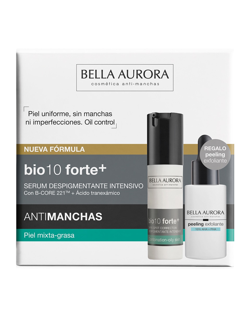 Imagen 3 de Estuche Regalo Sérum Despigmentante Bio 10 Forte+ Piel Mixta-Grasa Bella Aurora