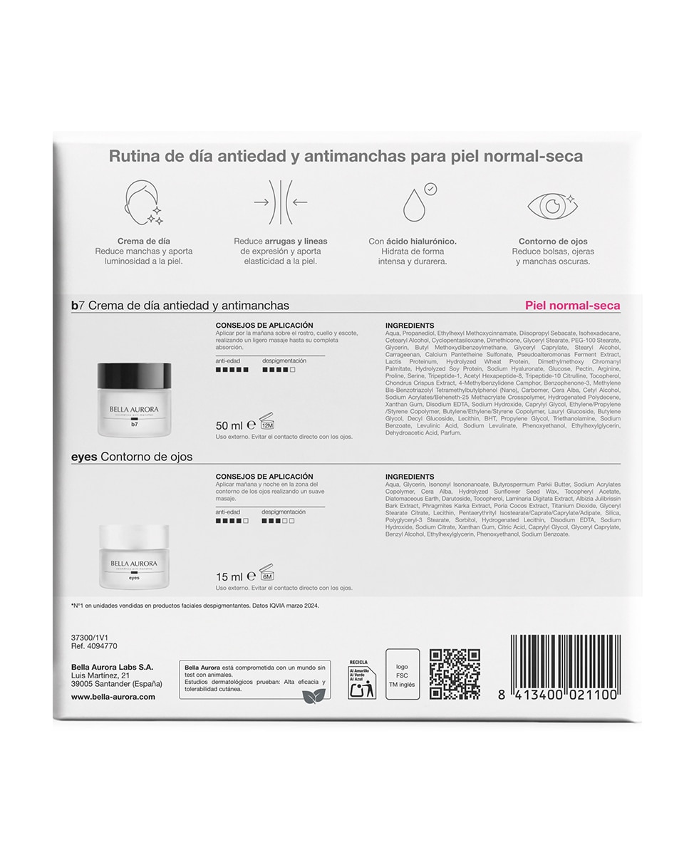 Estuche Regalo Crema B7 Piel Normal - Seca Bella Aurora 5