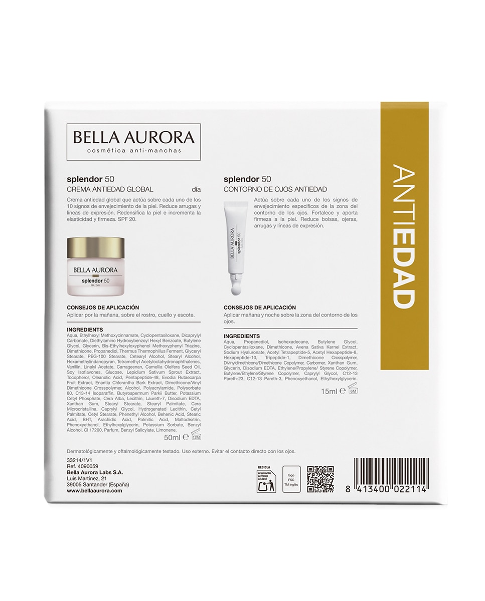 Estuche Regalo Splendor 50 Dia Bella Aurora 3