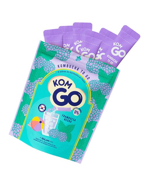 Imagen 0 de 6 Sticks Kombucha Instantánea En Polvo Frambuesa Negra  Komgo