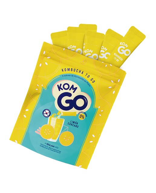 Imagen 0 de 6 Sticks Kombucha Instantánea En Polvo Limón Komgo