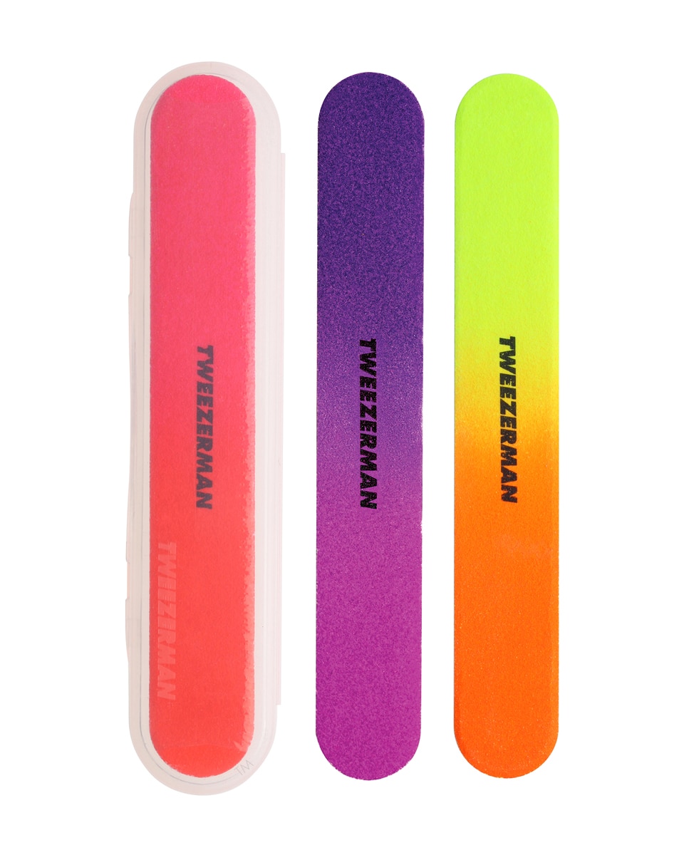 TWEEZERMAN - Estuche transparente 3 Limas Flúor Tweezerman.