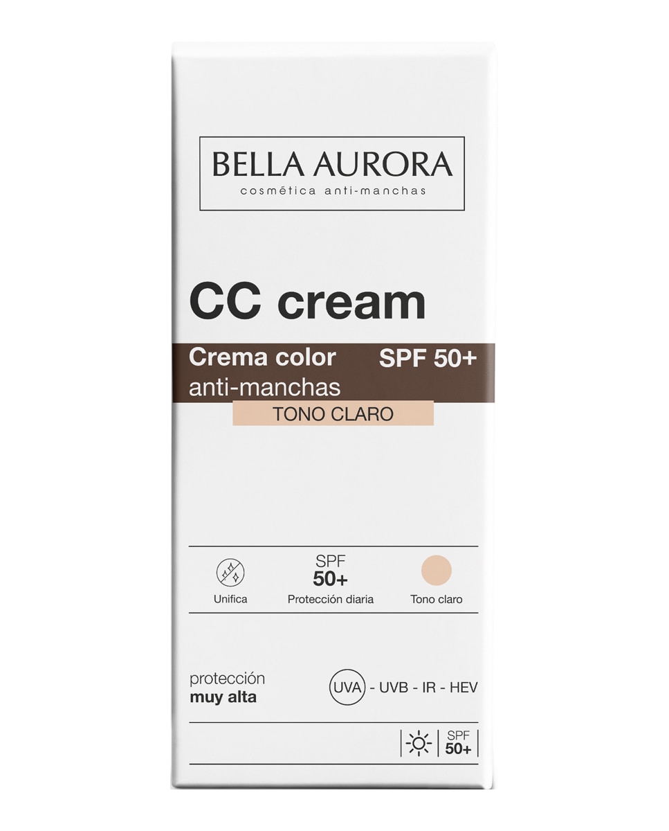 Crema Color Anti-Manchas SPF 50+ Bella Aurora - Claro 30 ml Claro-4