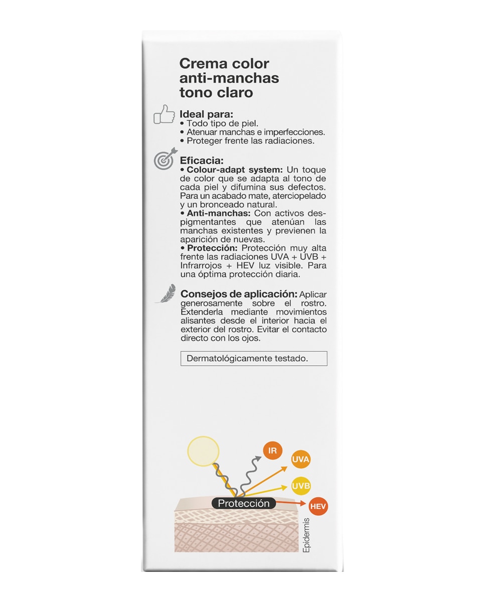 Crema Color Anti-Manchas SPF 50+ Bella Aurora - Claro 30 ml Claro-5