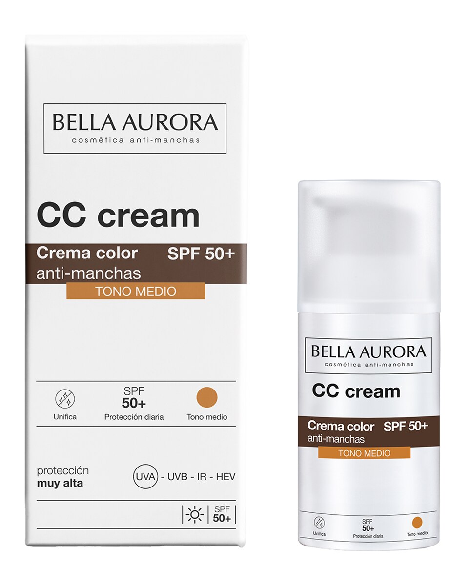 Crema Color Anti-Manchas SPF 50+ Bella Aurora - Medio 30 ml Medio-2