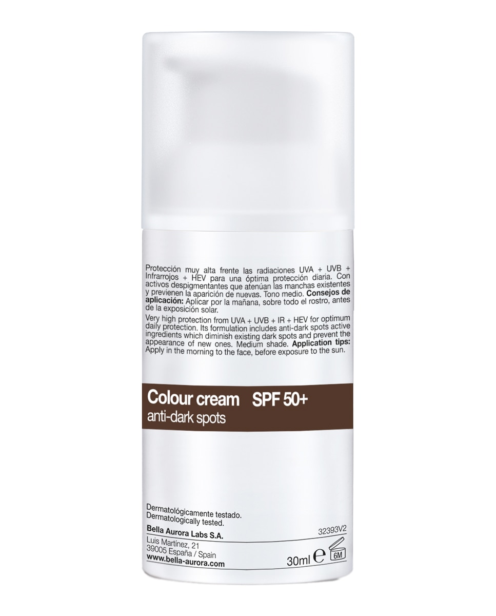 Crema Color Anti-Manchas SPF 50+ Bella Aurora - Medio 30 ml Medio-3