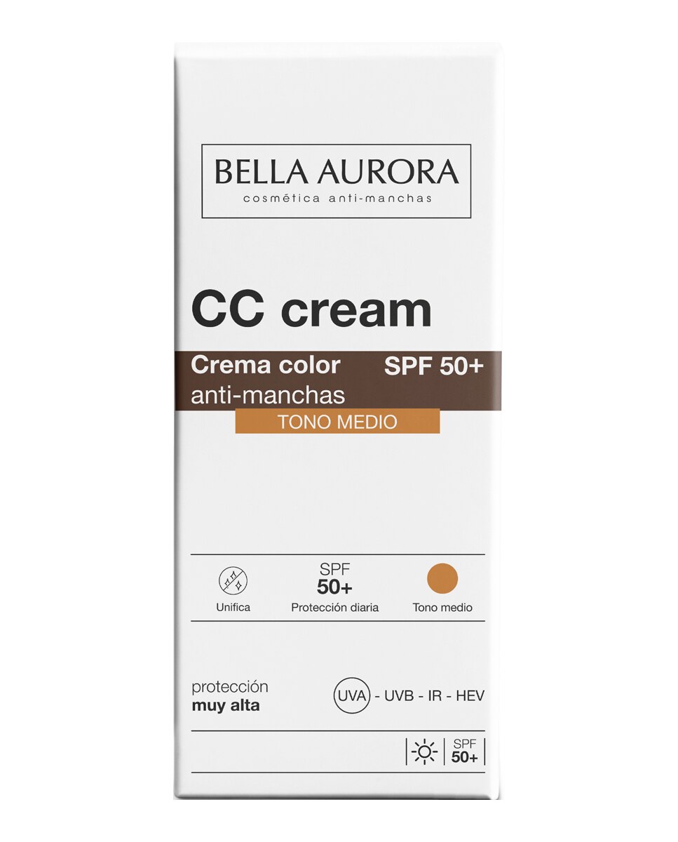 Crema Color Anti-Manchas SPF 50+ Bella Aurora - Medio 30 ml Medio-4