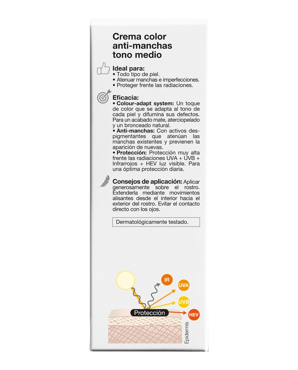 Crema Color Anti-Manchas SPF 50+ Bella Aurora - Medio 30 ml Medio-6
