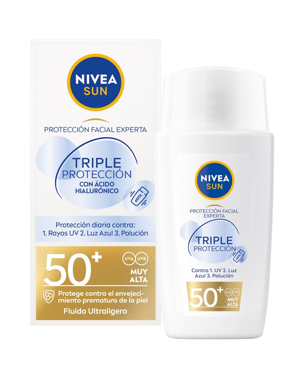 Crema Fluido Facial Ultraligero Triple Protección FP50+ Nivea · El