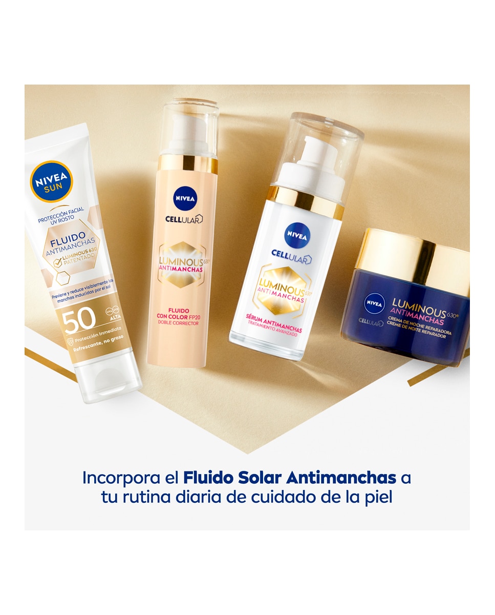 Protección Solar Facial Luminous 630 Fluido Solar Antimanchas SPF50 Nivea 6