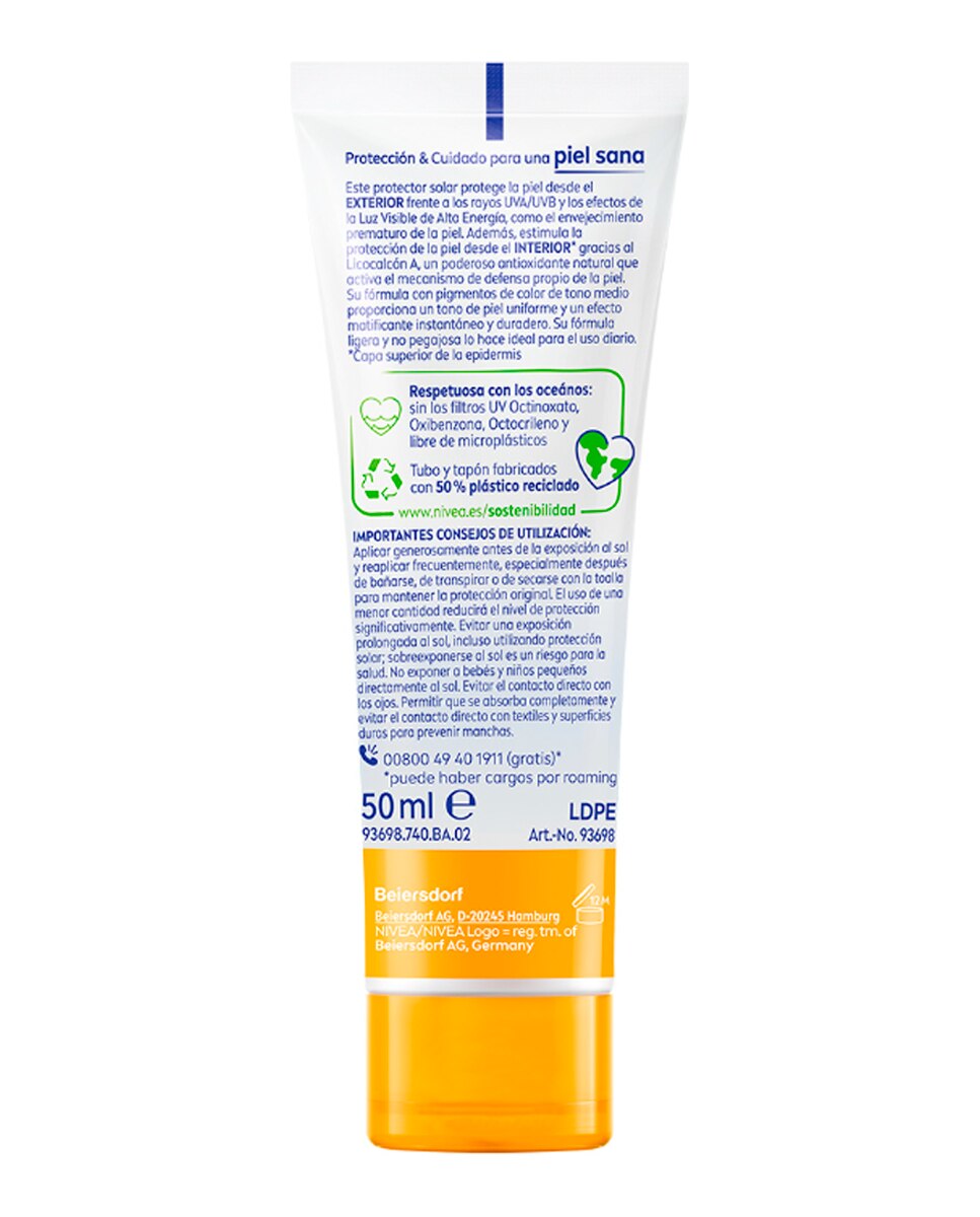 Protección Solar Facia uminous 630 Fluido Solar Antimanchas SPF50 Nivea 2