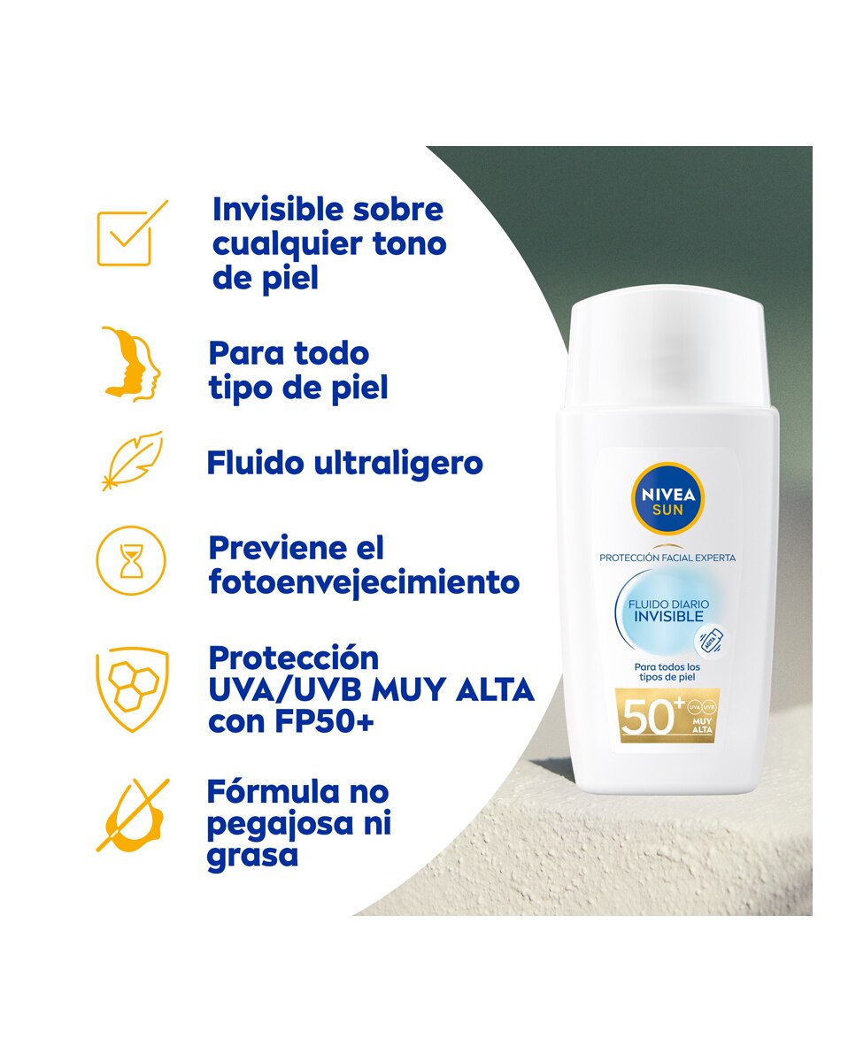 Protección Solar Facial FP50+ Fluido Diario Invisible 40 ml Nivea - 40 ml 2